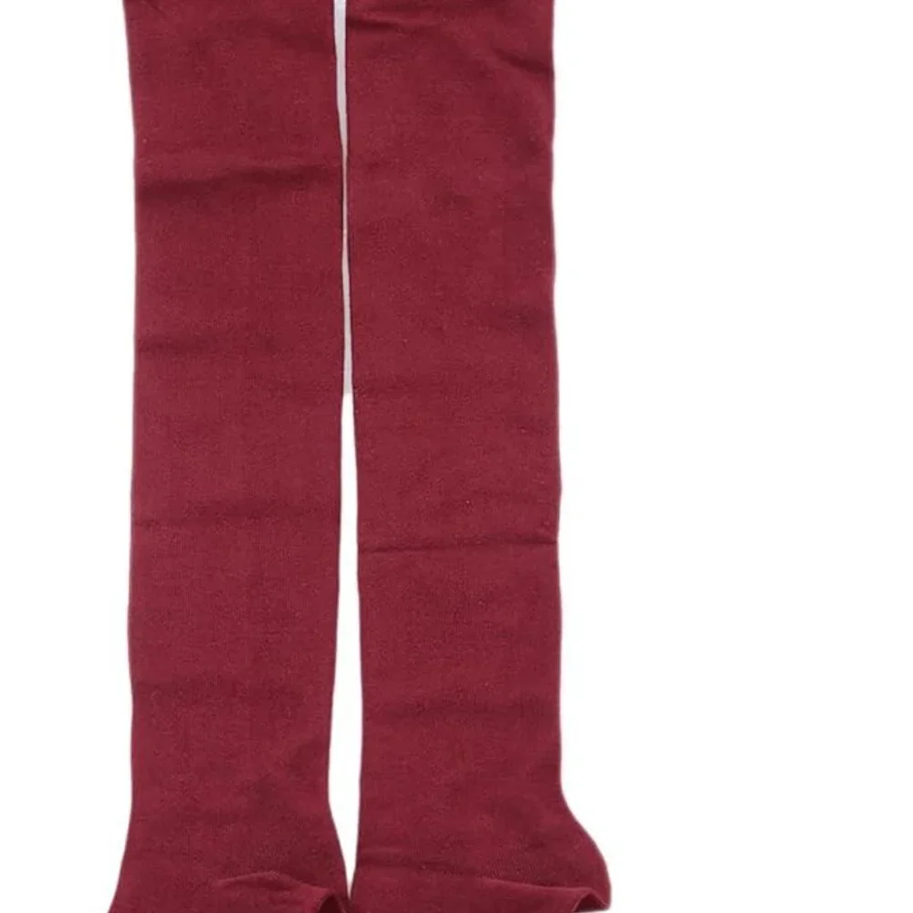 Burgundy Over the Knee Thigh High Socks